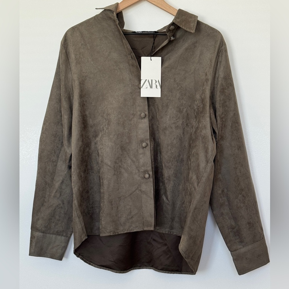 ZARA faux suede shirt 3046/335/505 0804/230 - Picture 5 of 7